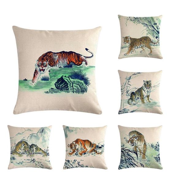 cushion/decorative pillow chinese ink painting monutain tiger cushion cover vintage home cafe decorative cotton linen case for sofa couch zy
cushion/decorative pillow chinese ink painting monutain tiger cushion cover vintage home cafe decorative cotton linen case for sofa couch zy