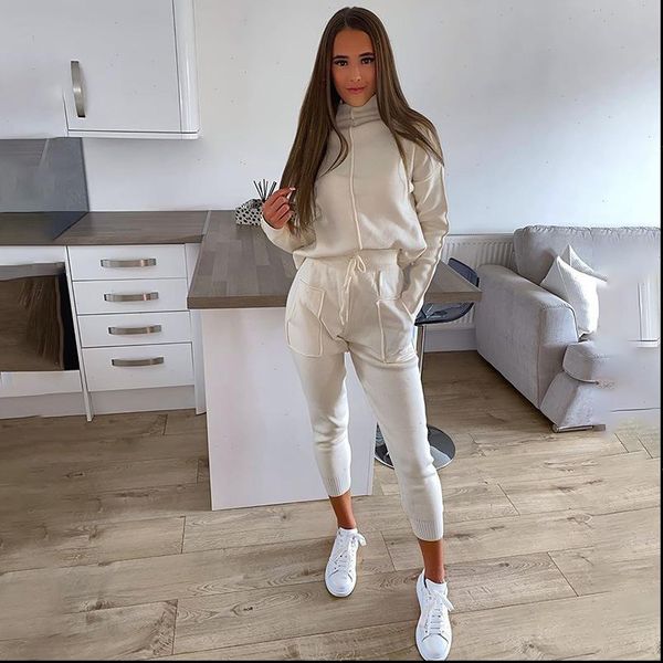 lente herfst vrouwen effen kleur womens tracksuits sport set lange mouw high hals sweatshirt en trekkoord broek twee stuk trainingspak, Gray
lente herfst vrouwen effen kleur womens tracksuits sport set lange mouw high hals sweatshirt en trekkoord broek twee stuk trainingspak, Gray