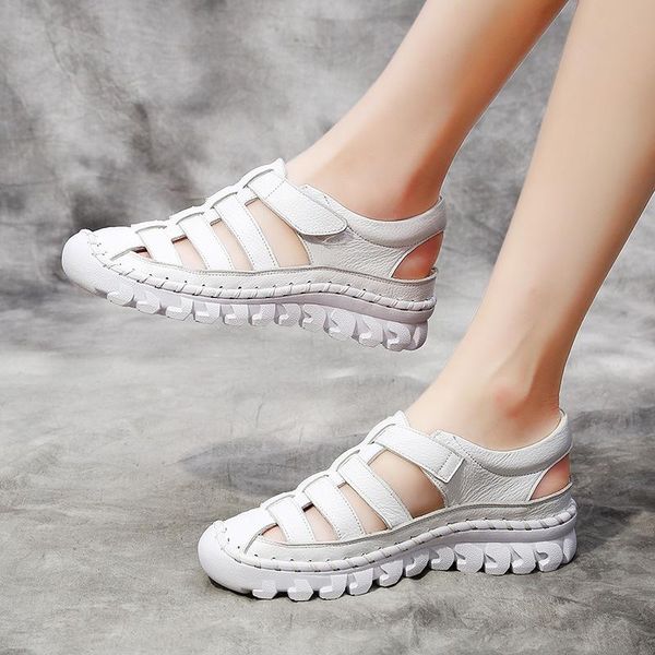 women sandals genuine leather summer walking shoes chaussure femme non slip rubber sole casual gladiator platform dress, Black
women sandals genuine leather summer walking shoes chaussure femme non slip rubber sole casual gladiator platform dress, Black