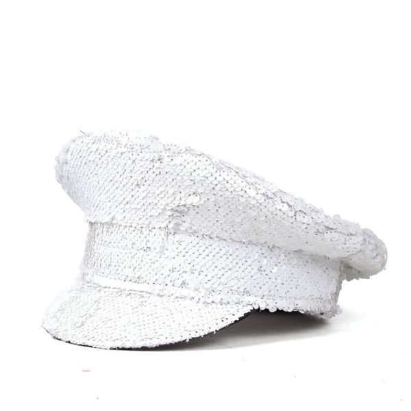 berets women sequin military hat festival dj dancer captain halloween costume cosplay bachelorette party sergeant, Blue;gray 
berets women sequin military hat festival dj dancer captain halloween costume cosplay bachelorette party sergeant, Blue;gray