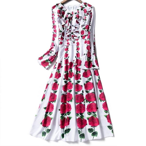 runway dresses european and american latest catwalk with ruffled rose long sleeve swing dress cr8t, Black
runway dresses european and american latest catwalk with ruffled rose long sleeve swing dress cr8t, Black