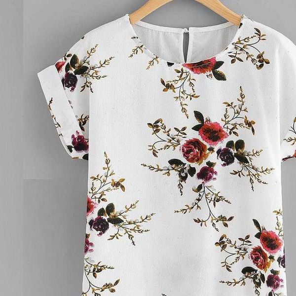 summer fashion floral print pullover women shirts o neck tee short sleeve shirt blusas femininas clothing, White
summer fashion floral print pullover women shirts o neck tee short sleeve shirt blusas femininas clothing, White