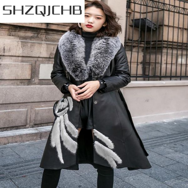 women's leather & faux shzq winter genuine jacket women chaqueta mujer 2021 long real sheepskin coat luxury collar hiver 0711, Black
women's leather & faux shzq winter genuine jacket women chaqueta mujer 2021 long real sheepskin coat luxury collar hiver 0711, Black