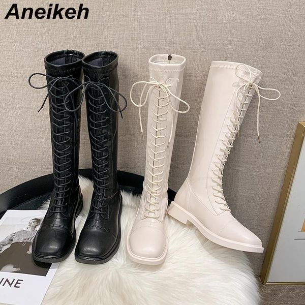 boots aneikeh fashion pu cross-tied knee-high platform sewing winter shoes for women 2021 square heel zipper booties party, Black
boots aneikeh fashion pu cross-tied knee-high platform sewing winter shoes for women 2021 square heel zipper booties party, Black