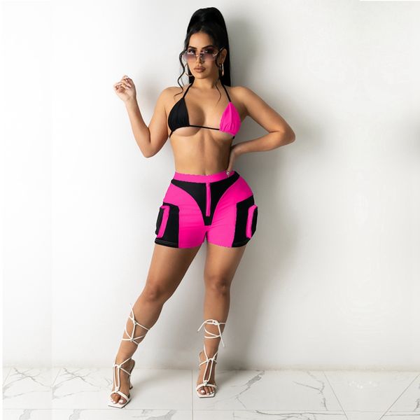 patchwork two piece set women clothing sets summer for the beach bikini crop and casual shorts female matching sets, Black;white
patchwork two piece set women clothing sets summer for the beach bikini crop and casual shorts female matching sets, Black;white