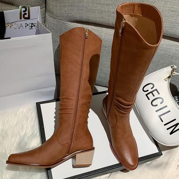 boots autumn and winter round toe stitching fold side zipper long thick heel mid-heel knight leather high dark brown, Black
boots autumn and winter round toe stitching fold side zipper long thick heel mid-heel knight leather high dark brown, Black