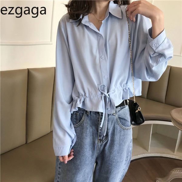 ezgaga blouse women turn-down collar long sleeve drawstring spring solid loose female crop fashion shirts casual 210430, White
ezgaga blouse women turn-down collar long sleeve drawstring spring solid loose female crop fashion shirts casual 210430, White