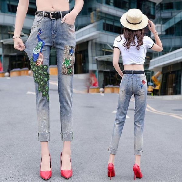 peacock embroidery jeans women elasticity high waist pencil for girls light blue ankle-length femme women's
peacock embroidery jeans women elasticity high waist pencil for girls light blue ankle-length femme women's