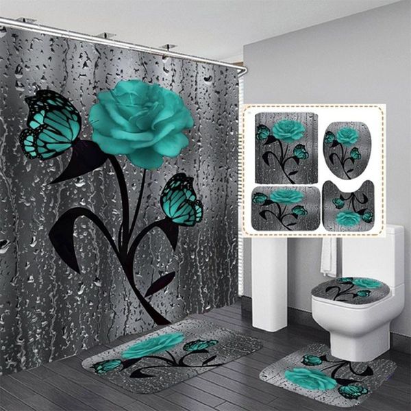 shower curtains waterproof bathroom curtain flower bath sets toilet cover non-slip mat rug carpet set home decor accessories
shower curtains waterproof bathroom curtain flower bath sets toilet cover non-slip mat rug carpet set home decor accessories