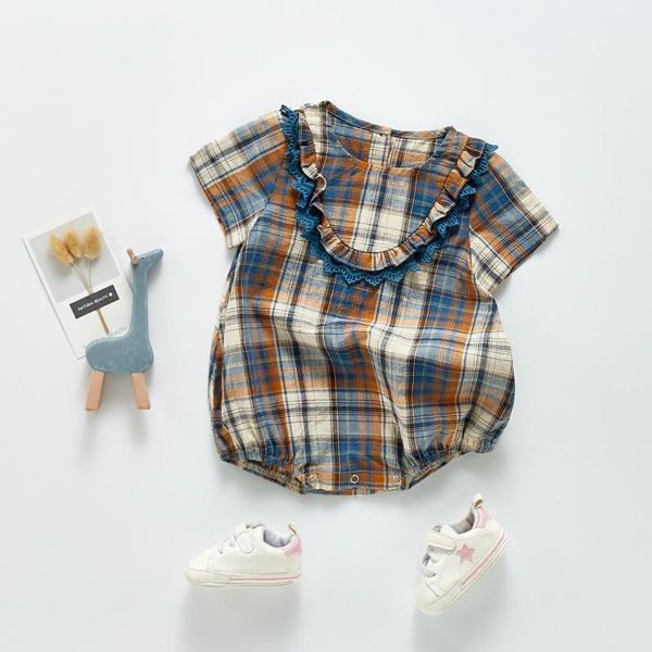 rompers 2021 plaid bodysuit for baby girl ruffle short sleeve jumpsuit cute clothing fashion born infant onesie cotton, Blue
rompers 2021 plaid bodysuit for baby girl ruffle short sleeve jumpsuit cute clothing fashion born infant onesie cotton, Blue
