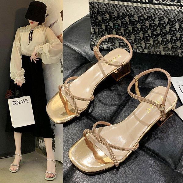 sandals one word belt female thick heel fashion fairy style high heels rhinestone mid-heel, Black
sandals one word belt female thick heel fashion fairy style high heels rhinestone mid-heel, Black