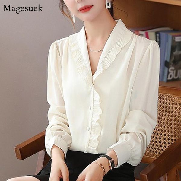 korean long sleeve vintage chiffon white blouse women 2021 ruffles v-neck cardigan office shirts blouses blusas 11592 women's &
korean long sleeve vintage chiffon white blouse women 2021 ruffles v-neck cardigan office shirts blouses blusas 11592 women's &