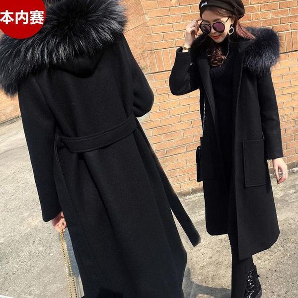 women's wool & blends jacket women coat autumn and winter black clothing loose fur collar veste manteau femme
women's wool & blends jacket women coat autumn and winter black clothing loose fur collar veste manteau femme