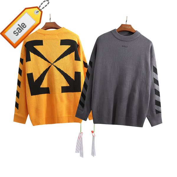 black white off arrstyle style wool fashion brand men's and women's sweater, White;black
black white off arrstyle style wool fashion brand men's and women's sweater, White;black