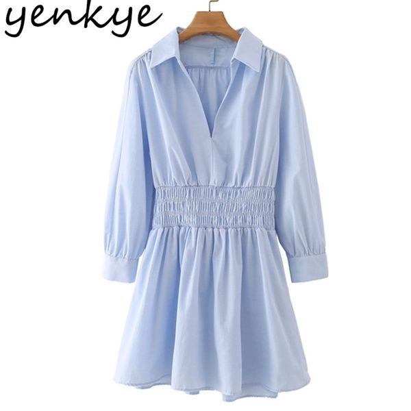 spring women blue elastic waist dress female long sleeve lapel collar loose casual plus size vestido 210514, Black;gray
spring women blue elastic waist dress female long sleeve lapel collar loose casual plus size vestido 210514, Black;gray