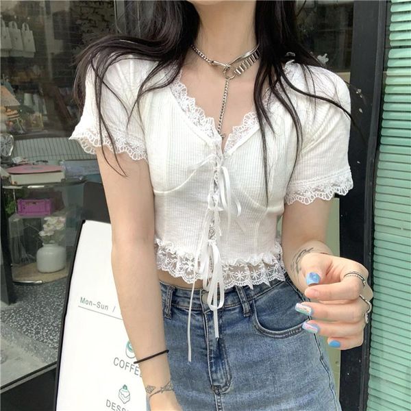 women's blouses & shirts shirt stitching lace small cardigan white short-sleeved sweater women summer short top
women's blouses & shirts shirt stitching lace small cardigan white short-sleeved sweater women summer short top