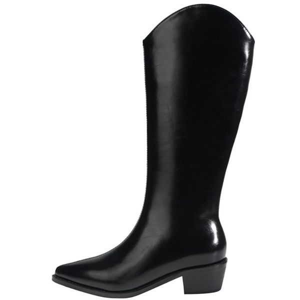 boots women knee-high for female pu leather zip designer long boot ladies square heels shoes girl pointed toe pumps winter brand, Black
boots women knee-high for female pu leather zip designer long boot ladies square heels shoes girl pointed toe pumps winter brand, Black