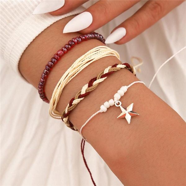 charm bracelets 4pcs/set bohemian exquisite simple star hand made bracelet women elegant temperament classic daily jewelry accessories gift, Golden;silver
charm bracelets 4pcs/set bohemian exquisite simple star hand made bracelet women elegant temperament classic daily jewelry accessories gift, Golden;silver