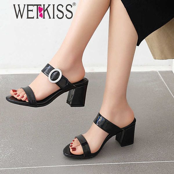 wetkiss slippers women thick high heels shoes woman slides shoes summer mules shoes ladies slippers plus size 50 210630, Black
wetkiss slippers women thick high heels shoes woman slides shoes summer mules shoes ladies slippers plus size 50 210630, Black