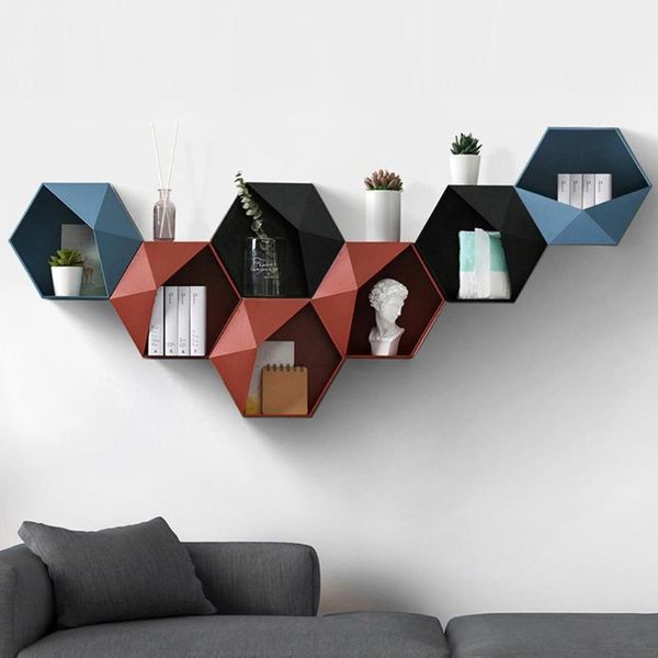 geometric hexagon wall rack punch-decoration decorative storage combination room shelf living bathroom a5h7 hooks & rails
geometric hexagon wall rack punch-decoration decorative storage combination room shelf living bathroom a5h7 hooks & rails