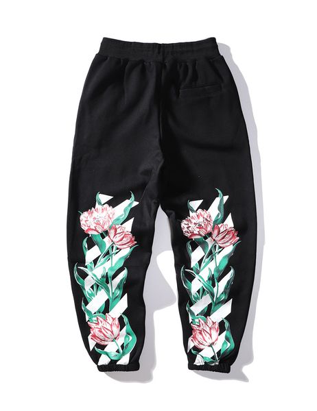 chaopai spring and autumn new off plant tulip pattern men's women's same casual pants batch, White;black
chaopai spring and autumn new off plant tulip pattern men's women's same casual pants batch, White;black