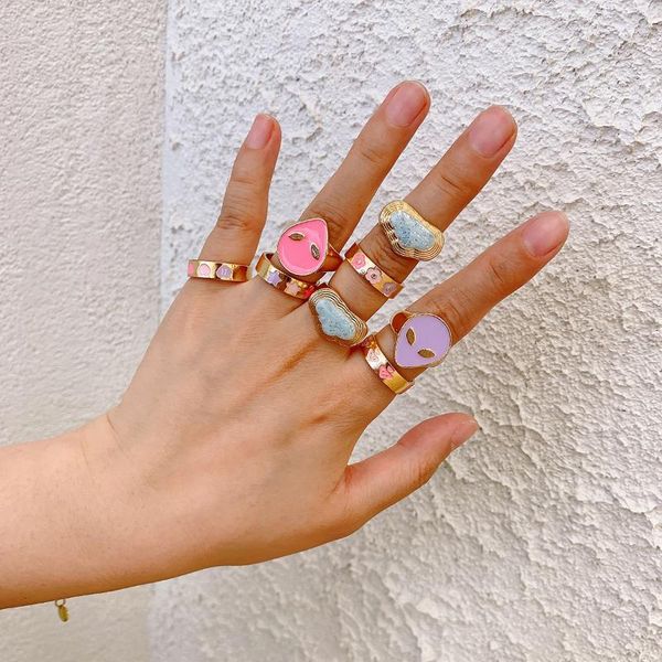cluster rings vintage smile heart for girl dripping oil love flower ring fashion contrast color cartoon mushroom, Golden;silver
cluster rings vintage smile heart for girl dripping oil love flower ring fashion contrast color cartoon mushroom, Golden;silver