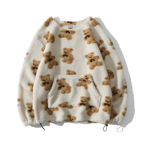 men's hoodies & sweatshirts 2021 fashion lambswool bear print harajuku hoodie sweatshirt hip hop streetwear sherpa men women winter p, Black
men's hoodies & sweatshirts 2021 fashion lambswool bear print harajuku hoodie sweatshirt hip hop streetwear sherpa men women winter p, Black