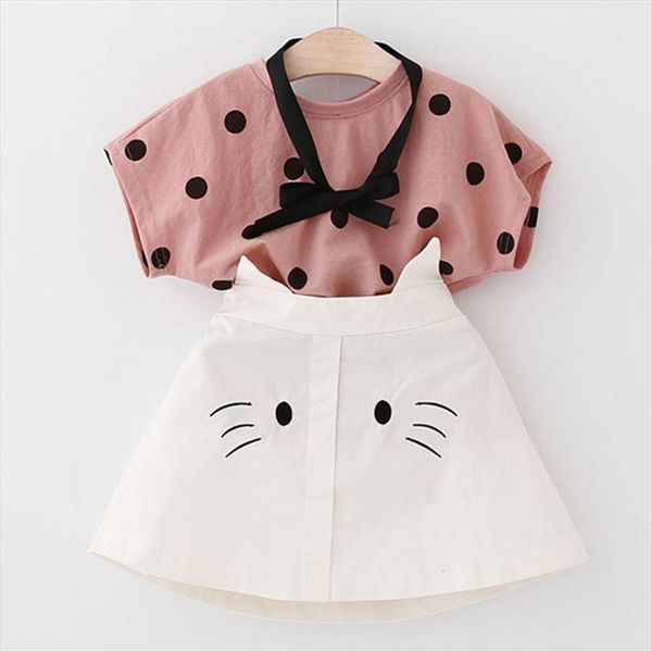 2t girls clothes summer toddler girl sets kid dot short sleeve cartoon cat skirt 2 piece set dress, White
2t girls clothes summer toddler girl sets kid dot short sleeve cartoon cat skirt 2 piece set dress, White