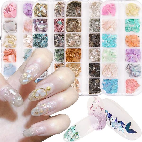 nail art decorations 12 grid/box 3d irregular nails mix abalone seashell slices sequins mermaid flakes holographic glitter, Silver;gold
nail art decorations 12 grid/box 3d irregular nails mix abalone seashell slices sequins mermaid flakes holographic glitter, Silver;gold
