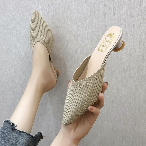 style simple wind women's fashion slippers knitting process soft and comfortable pointed leisure for women zapatos, Black
style simple wind women's fashion slippers knitting process soft and comfortable pointed leisure for women zapatos, Black