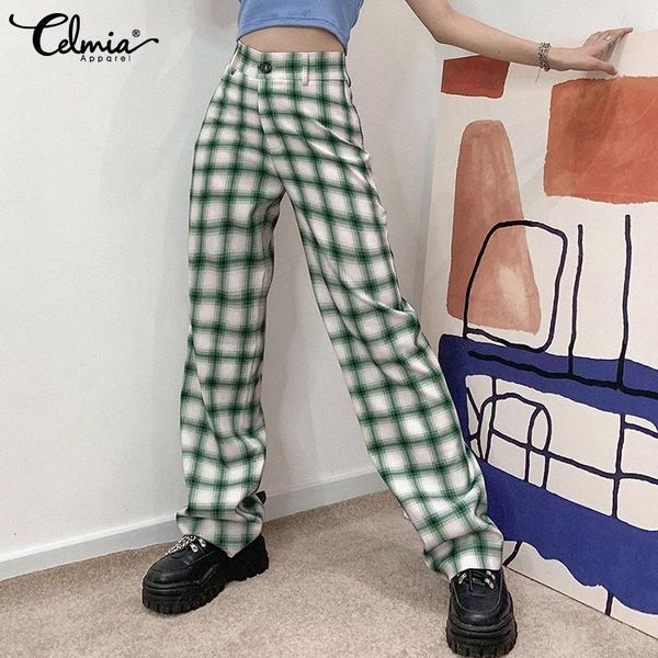 capris 2021 fashion plaid wide leg suit pant celmia women spring casual loose high waist trousers vintage thin pantalon check pants 5xl, Black;white
capris 2021 fashion plaid wide leg suit pant celmia women spring casual loose high waist trousers vintage thin pantalon check pants 5xl, Black;white
