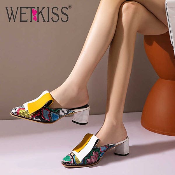 wetkiss snakeskin slippers woman colorful mules shoes woman thick high heels summer slides ladies fashion shoes 210630, Black
wetkiss snakeskin slippers woman colorful mules shoes woman thick high heels summer slides ladies fashion shoes 210630, Black