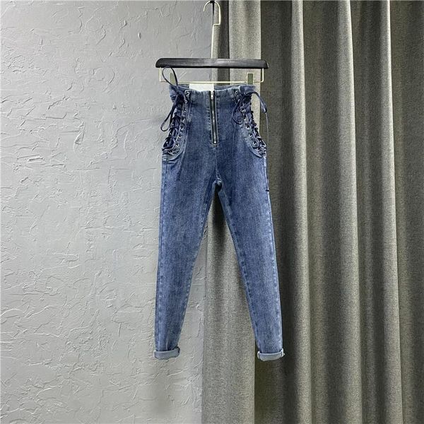women's jeans 2021 autumn clothing elastic slim fit skinny pants front zipper high waist denim students pencil trouser, Blue
women's jeans 2021 autumn clothing elastic slim fit skinny pants front zipper high waist denim students pencil trouser, Blue
