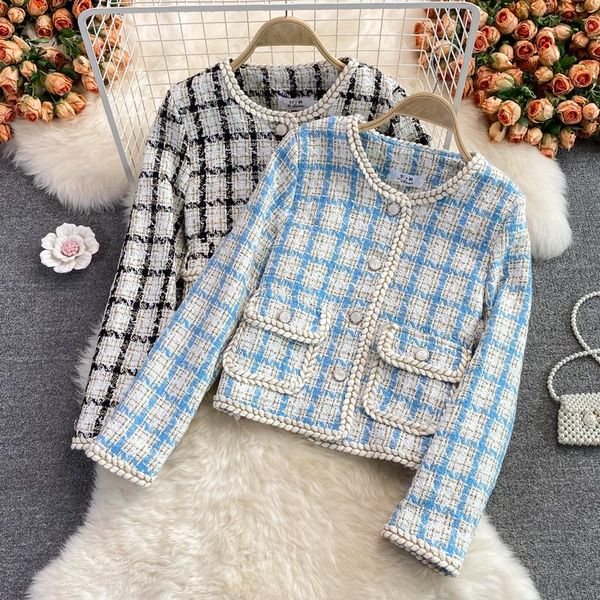 women's jackets autumn winter tweed plaid women weave o-neck long sleeve loose wool coat single breasted outwear vintage, Black;brown
women's jackets autumn winter tweed plaid women weave o-neck long sleeve loose wool coat single breasted outwear vintage, Black;brown