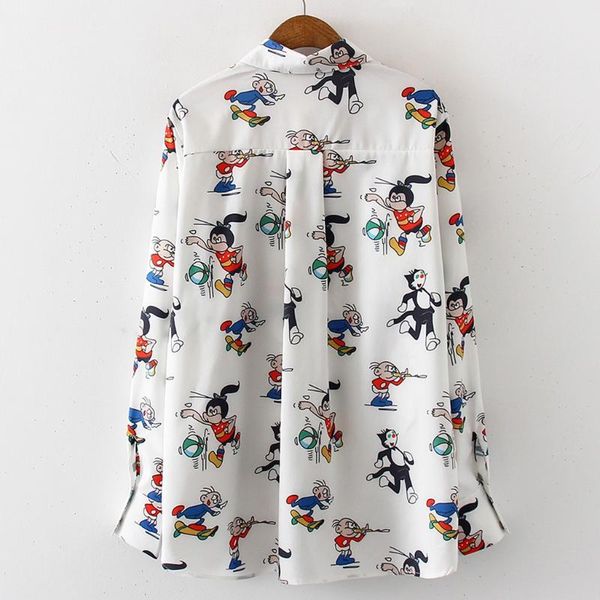 women cartoon blouse retro printing long sleeve lapel casual loose daily blouse blusas verano mujer 2021 white shirt
women cartoon blouse retro printing long sleeve lapel casual loose daily blouse blusas verano mujer 2021 white shirt