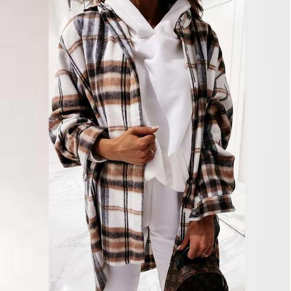 women's jackets women single breasted casual outwear turn-down collar long sleeve mid length coat autumn winter fashion plaid print car, Black;brown
women's jackets women single breasted casual outwear turn-down collar long sleeve mid length coat autumn winter fashion plaid print car, Black;brown