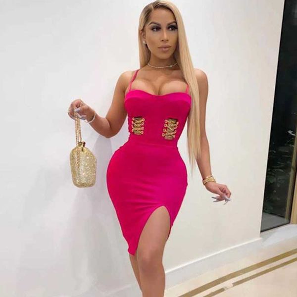 women hollow out pink sky blue bandage dress split chain summer chic evening celebrity party vestido 210527, Black;gray
women hollow out pink sky blue bandage dress split chain summer chic evening celebrity party vestido 210527, Black;gray