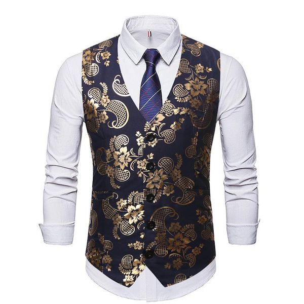 men's vests steampunk vest mens shiny gold print paisley waistcoat male business wedding tuxedo dress stage singer chaleco hombre, Black;white
men's vests steampunk vest mens shiny gold print paisley waistcoat male business wedding tuxedo dress stage singer chaleco hombre, Black;white