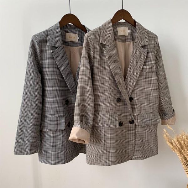 spring elegant women blazer plaid loose coat woman casual jacket women's suits & blazers, White;black
spring elegant women blazer plaid loose coat woman casual jacket women's suits & blazers, White;black