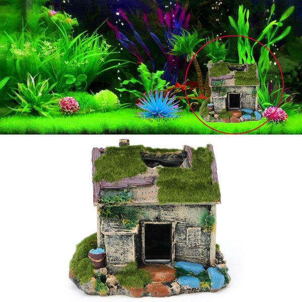 aquariums aquarium landscaping decoration resin house cave fish tank ornament with moss drop
aquariums aquarium landscaping decoration resin house cave fish tank ornament with moss drop