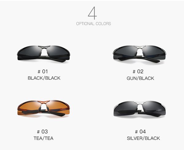 fashion men sunglasses luxury design aluminum-magnesium alloy polarized sports style goggles windproof mirror factory direct sales, White;black
fashion men sunglasses luxury design aluminum-magnesium alloy polarized sports style goggles windproof mirror factory direct sales, White;black