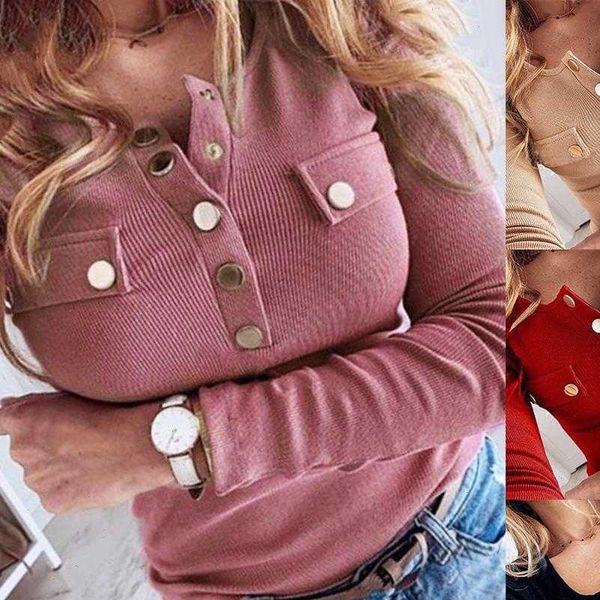 women shirt spring autumn long sleeve solid color nbuckle few front button ribbed slim plus size low cut blouse, White
women shirt spring autumn long sleeve solid color nbuckle few front button ribbed slim plus size low cut blouse, White