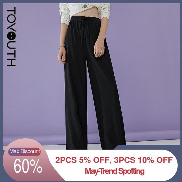 women's pants & capris toyouth women 2021 summer elastic waist straight wide leg solid color simple casual trousers, Black;white
women's pants & capris toyouth women 2021 summer elastic waist straight wide leg solid color simple casual trousers, Black;white
