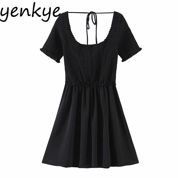summer women backless vintage black dress female o neck short sleeve casual elegant dresses party mini vestido 210514, Black;gray
summer women backless vintage black dress female o neck short sleeve casual elegant dresses party mini vestido 210514, Black;gray