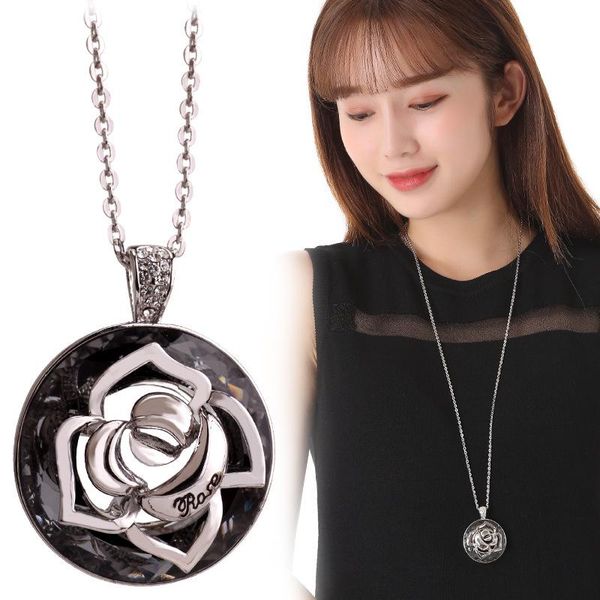 pendant necklaces korean fashion hollow rose flower long necklace sweater chain vintage crystal for women clothing accessories, Silver
pendant necklaces korean fashion hollow rose flower long necklace sweater chain vintage crystal for women clothing accessories, Silver
