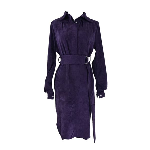 khaki purple turn down collar corduroy long sleeve sash knee length dress elegant winter autumn fall d0860 210514, Black;gray
khaki purple turn down collar corduroy long sleeve sash knee length dress elegant winter autumn fall d0860 210514, Black;gray