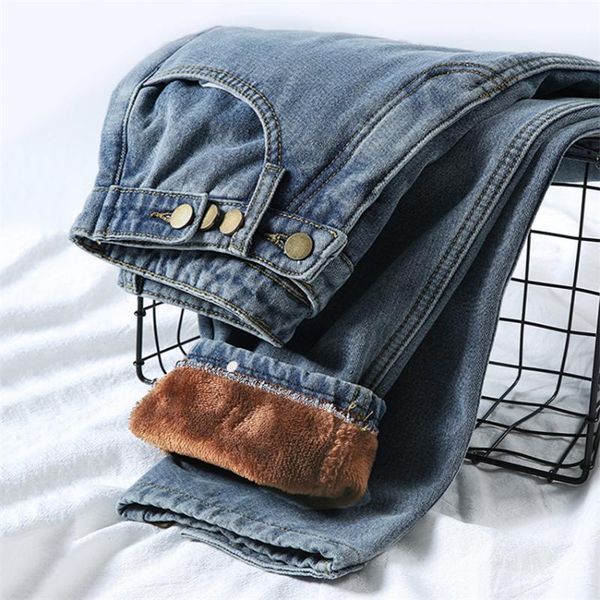 women's jeans gowyimmes winter casual women add velvet high waist ankle length big size vintage mom denim pants trousers 621, Blue
women's jeans gowyimmes winter casual women add velvet high waist ankle length big size vintage mom denim pants trousers 621, Blue