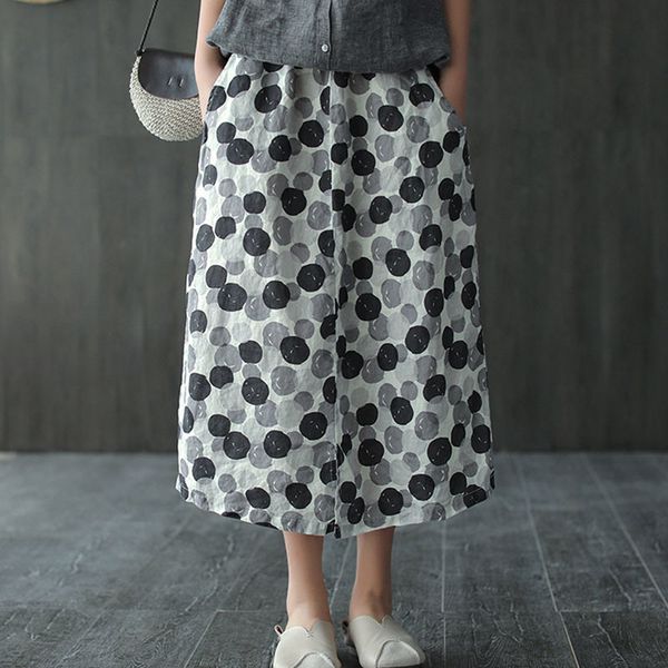 johnature summer retro fashion floral print all-match women 2 color half skirts loose comfortable elastic waist skirt 210521, Black
johnature summer retro fashion floral print all-match women 2 color half skirts loose comfortable elastic waist skirt 210521, Black