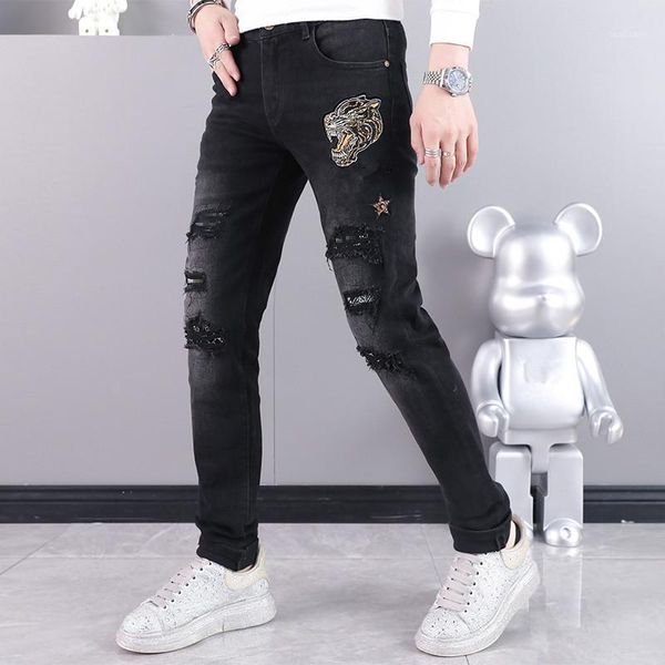 men's jeans sq10299 fashion 2021 runway luxury european design party style clothing, Blue
men's jeans sq10299 fashion 2021 runway luxury european design party style clothing, Blue