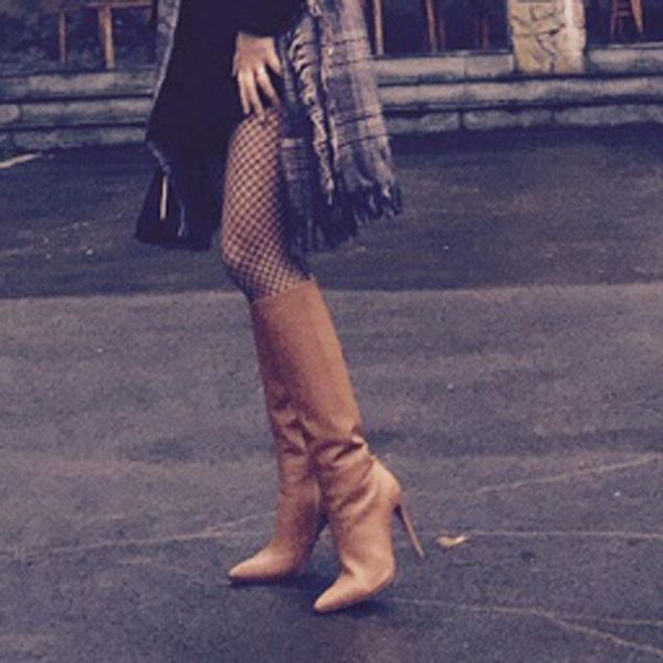 boots design genuine leather pointed toe heel stiletto long woman women, Black 
boots design genuine leather pointed toe heel stiletto long woman women, Black